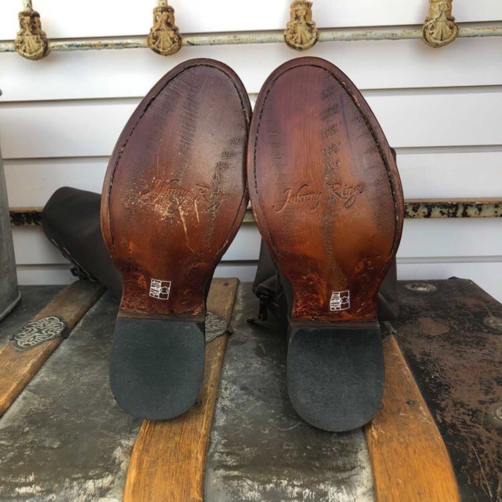 Johnny Ringo Tall Brown Buckle Riding Boots - Picture 3 of 7